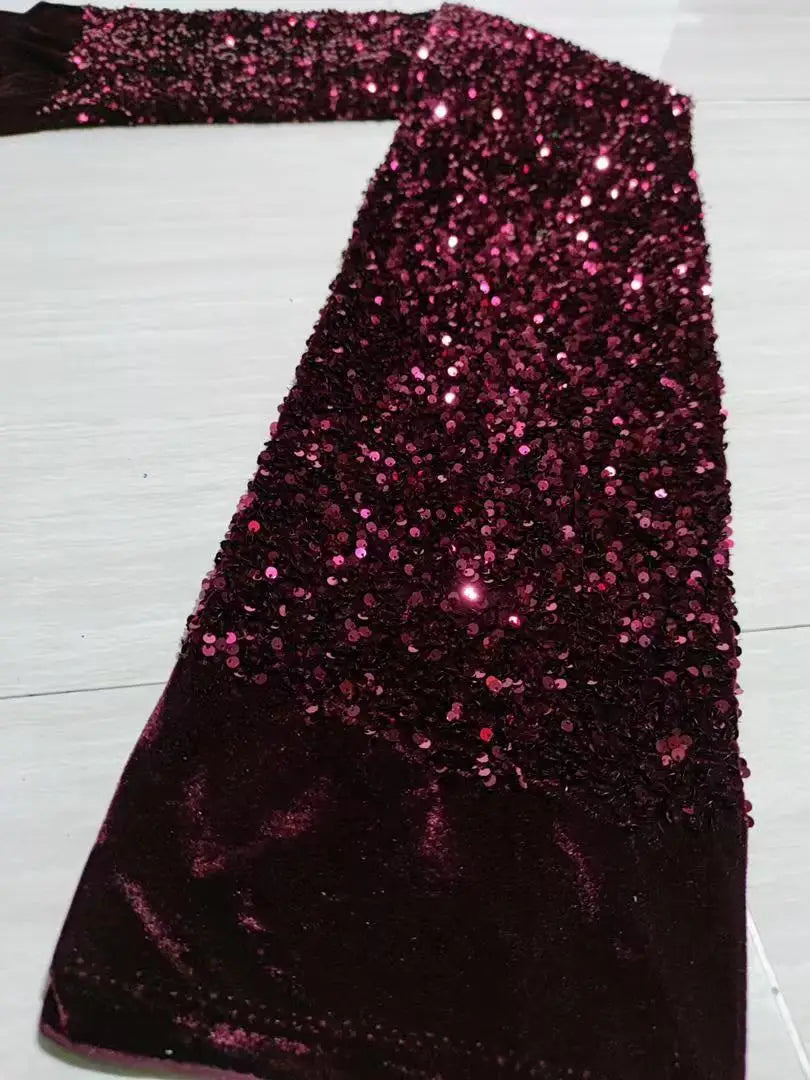 Wine Sequin Mermaid Gown with Sweetheart Neckline