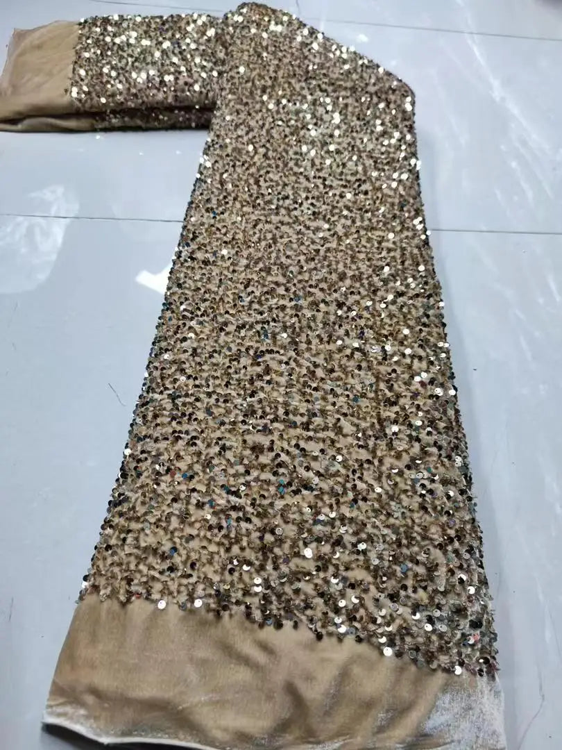 Gold Sequin Mermaid Gown with Sweetheart Neckline