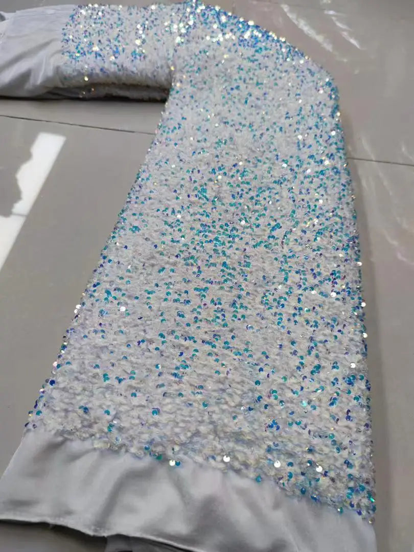 Silver Sequin Mermaid Gown with Sweetheart Neckline