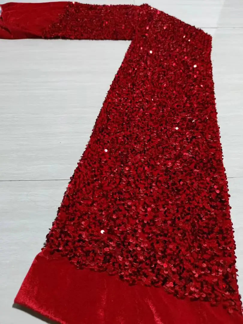 Red Sequin Mermaid Gown with Sweetheart Neckline
