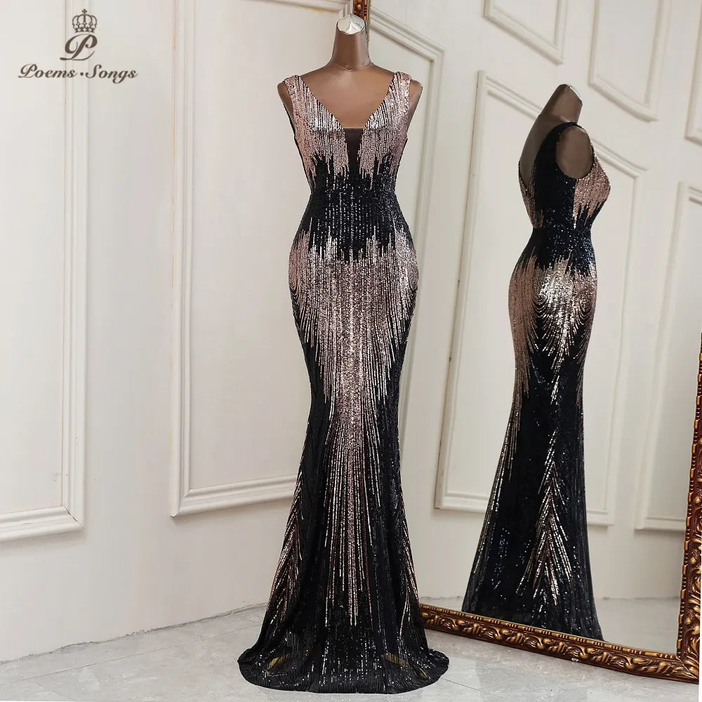 Look Stunning in Our Quality Mermaid Evening Dresses - Deep V Neckline, Stretchy Fabric, Real Photos & Videos!