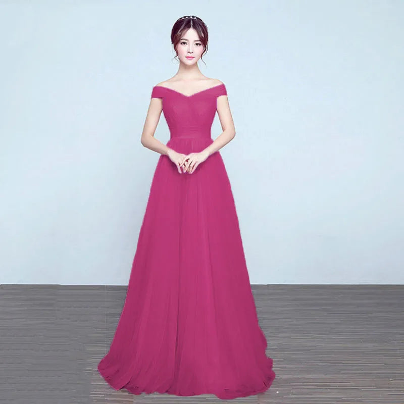 Make a Statement with Beauty-Emily's Elegant Off-Shoulder Evening Dress - Perfect for Parties, Proms, and More!