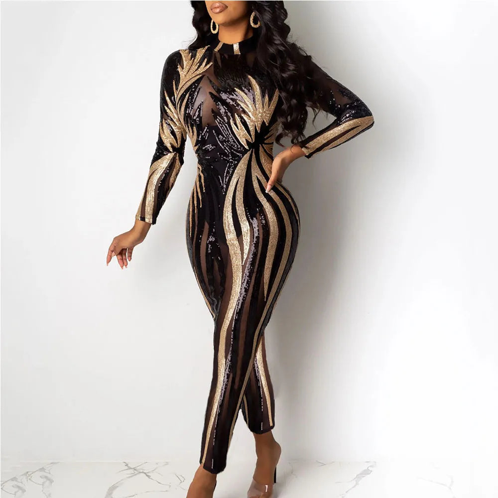 Black Sequin Bodycon Jumpsuit - Sexy and Stylish for Summer Parties an –  The Glam Shop