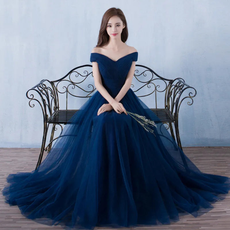 Make a Statement with Beauty-Emily's Elegant Off-Shoulder Evening Dress - Perfect for Parties, Proms, and More!