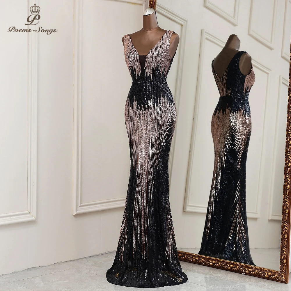 Look Stunning in Our Quality Mermaid Evening Dresses - Deep V Neckline, Stretchy Fabric, Real Photos & Videos!