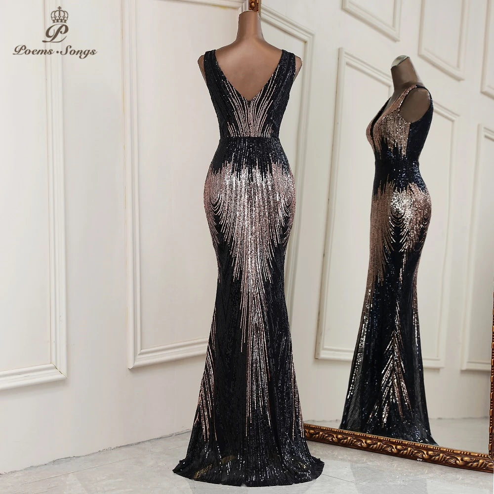 Look Stunning in Our Quality Mermaid Evening Dresses - Deep V Neckline, Stretchy Fabric, Real Photos & Videos!