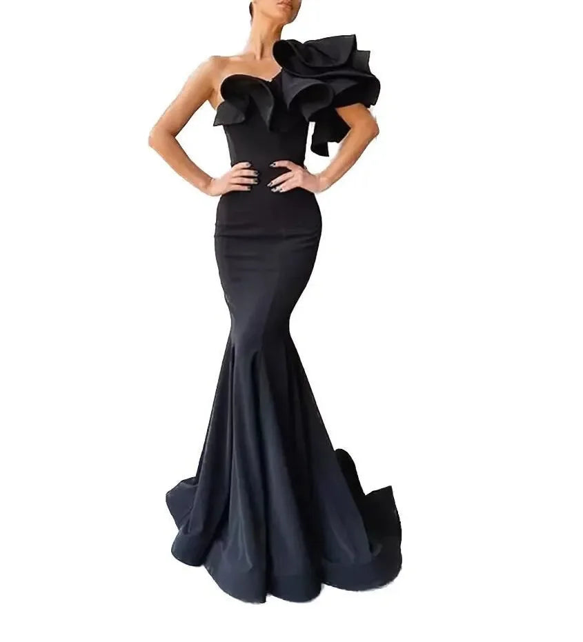 Stunning One-Shoulder Mermaid Prom Dress for Women: Customizable and Elegant