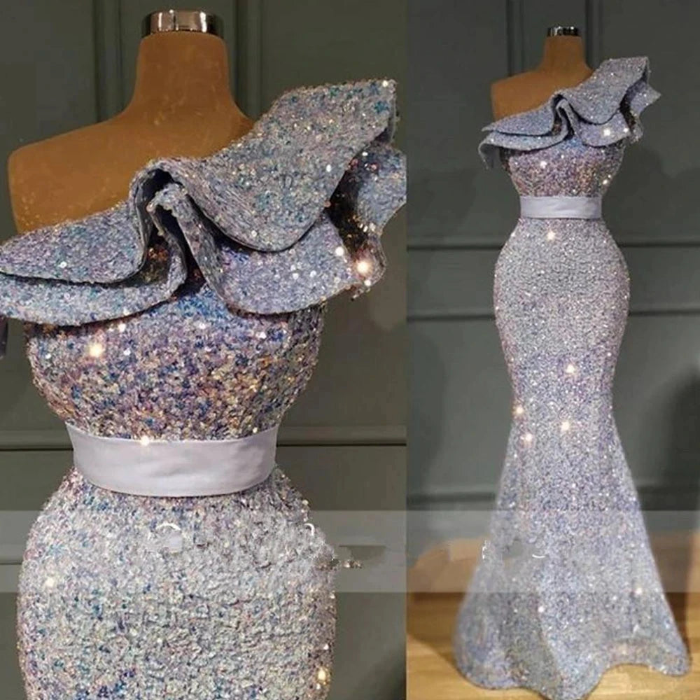 Sparkling Beaded Mermaid Prom Dress for a Luxurious Evening - Custom M