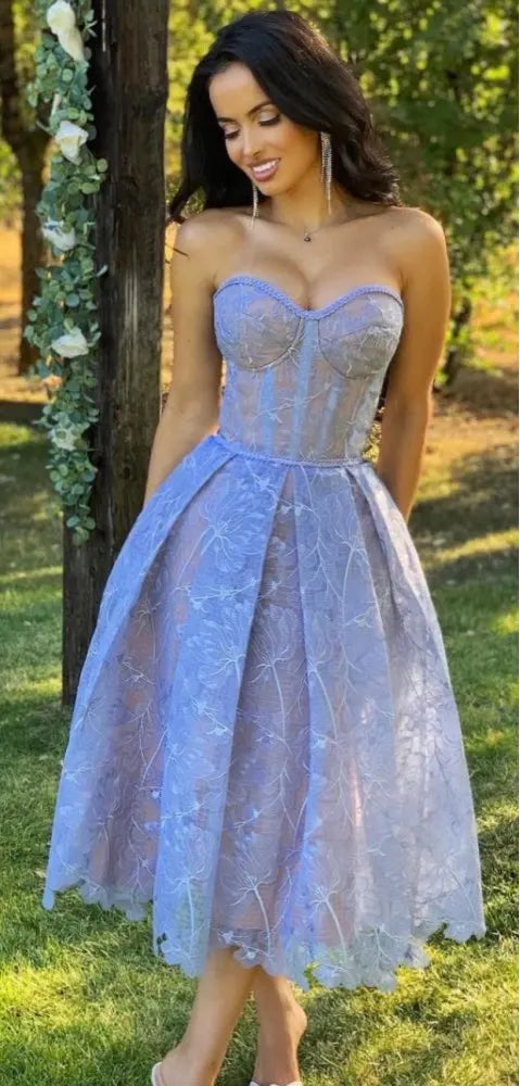 Verngo Pink/Navy Blue Short Prom Dress