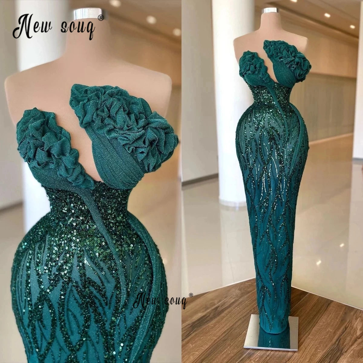 Strapless Mermaid Evening Dress