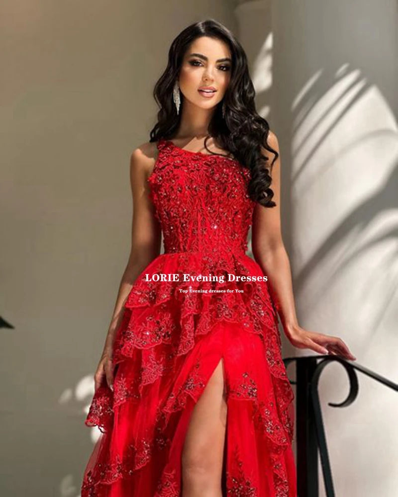 LORIE High Quality Red Evening Dress