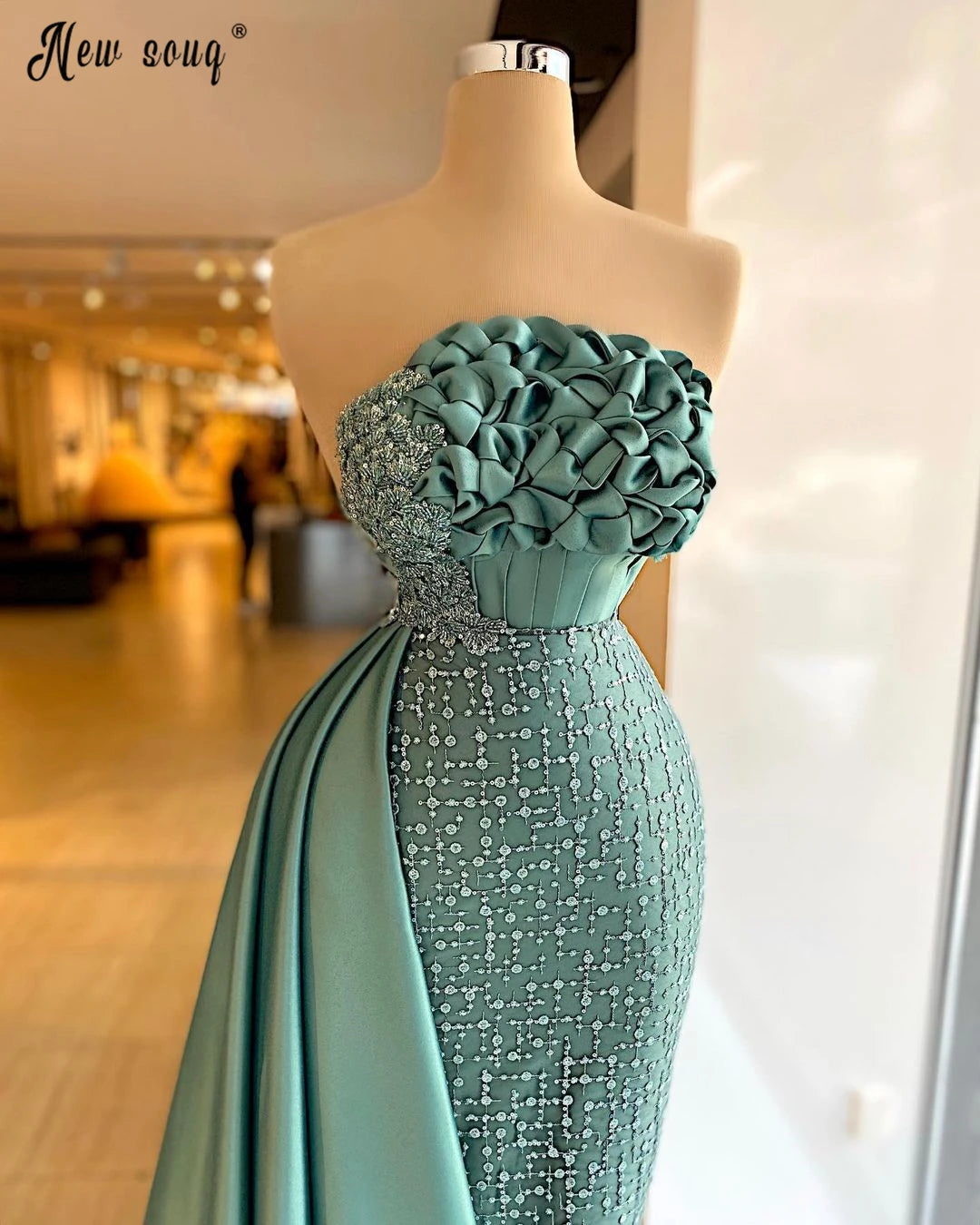 Custom Emerald Green Mermaid Evening Dress