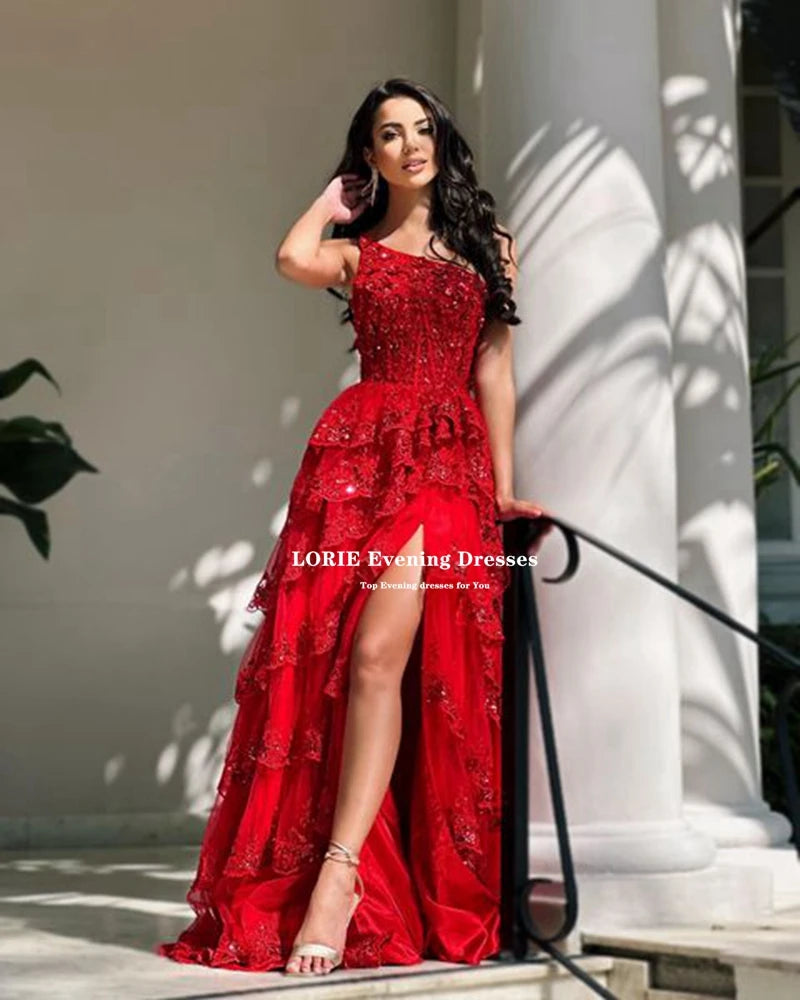 LORIE High Quality Red Evening Dress