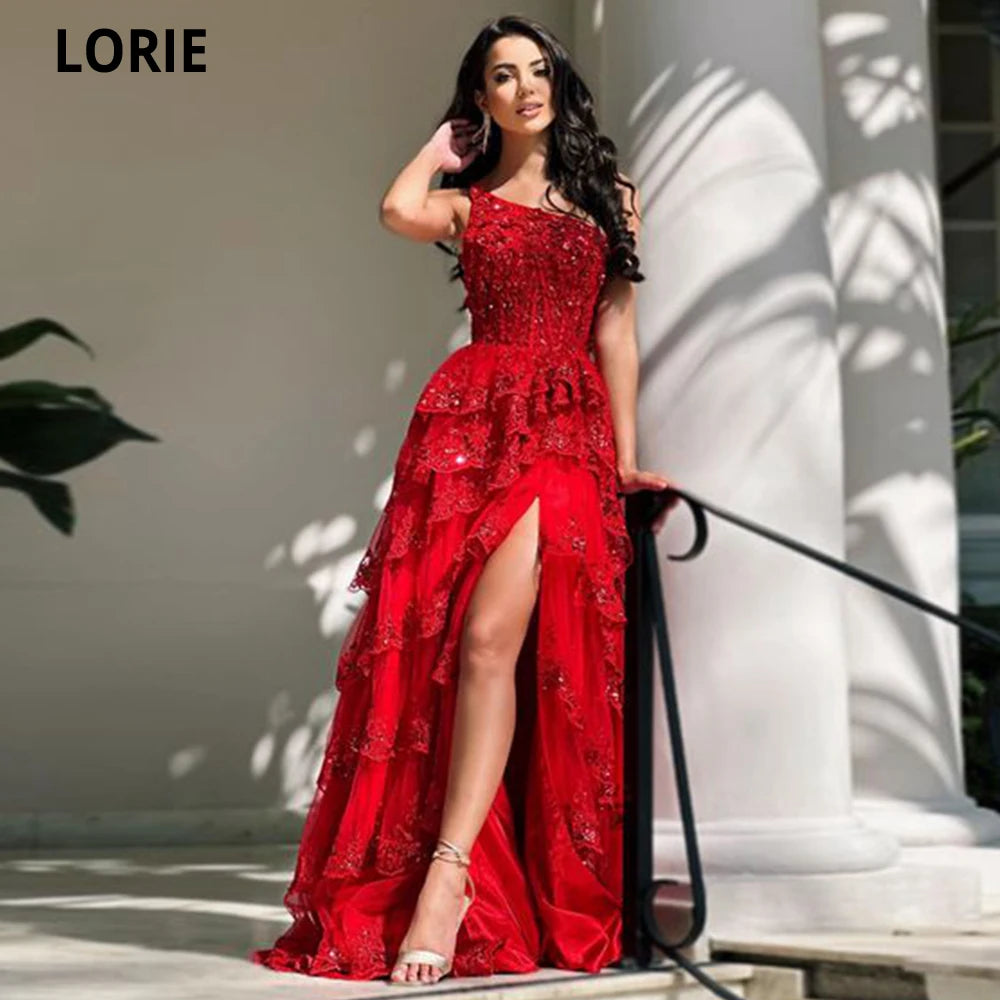 LORIE High Quality Red Evening Dress