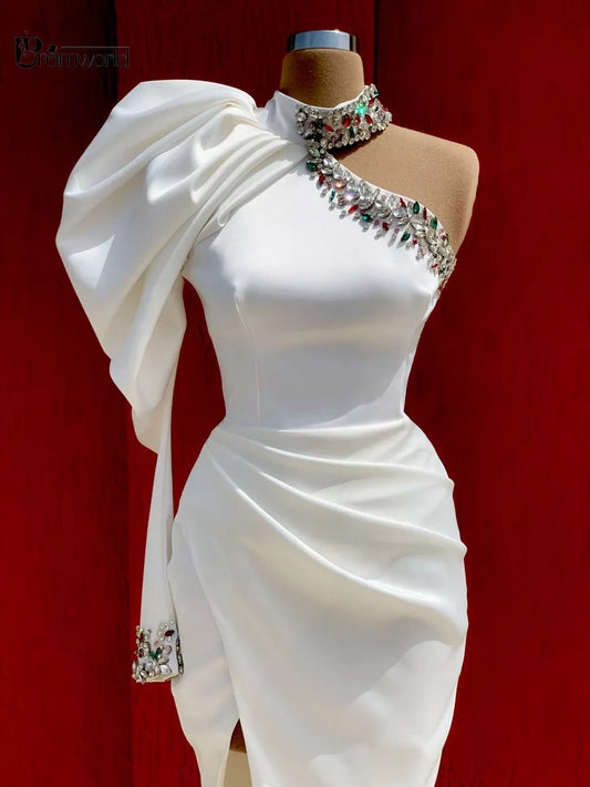 Customizable White Mermaid Evening Dress - Promworld 2024 Collection