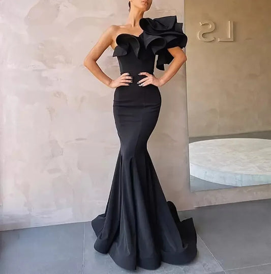 Stunning One-Shoulder Mermaid Prom Dress for Women: Customizable and Elegant