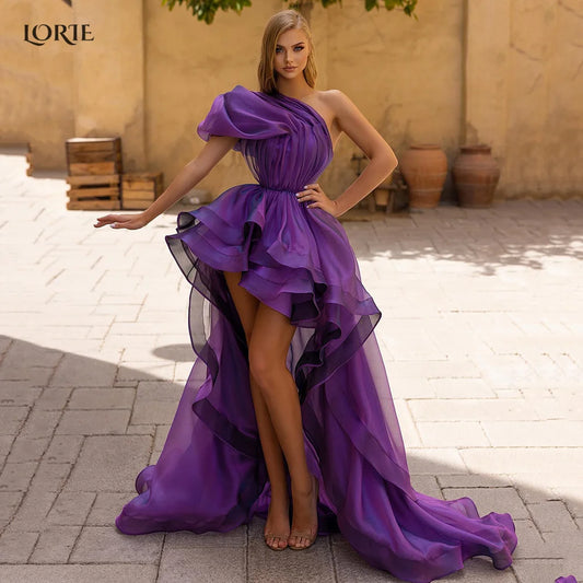 LORIE Purple High/Low Evening Dress - Customizable, Fast Shipping, Trusted Seller